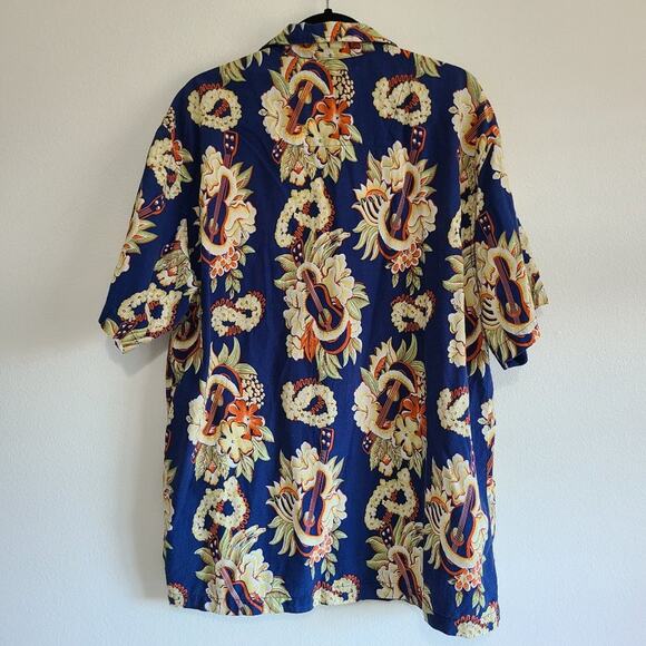 Good Vibes Hawaiian Ukulele Button Up Casual Shirt - Picture 2 of 8